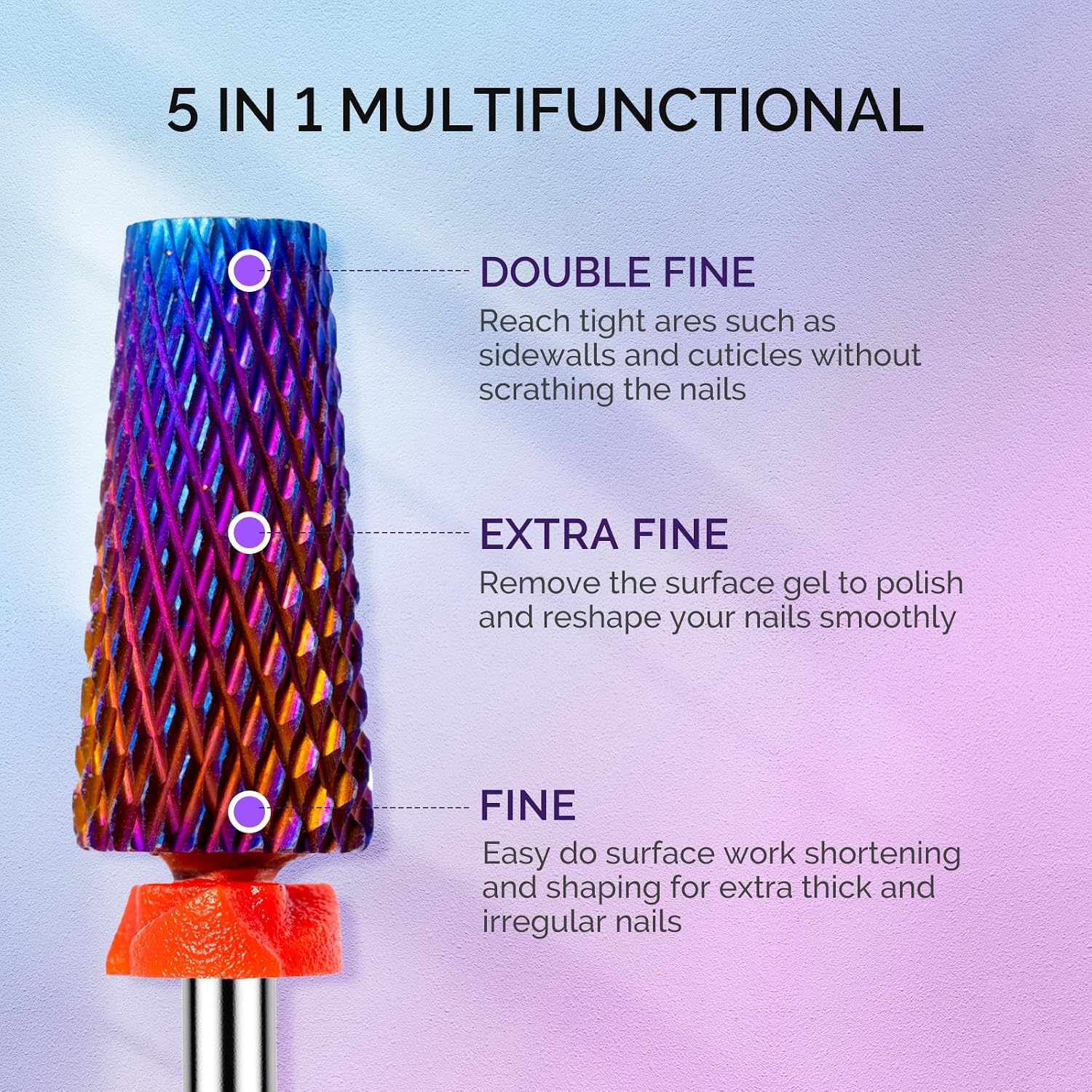 Purple 3/32 carbide tungsten nail drill bits set - 3