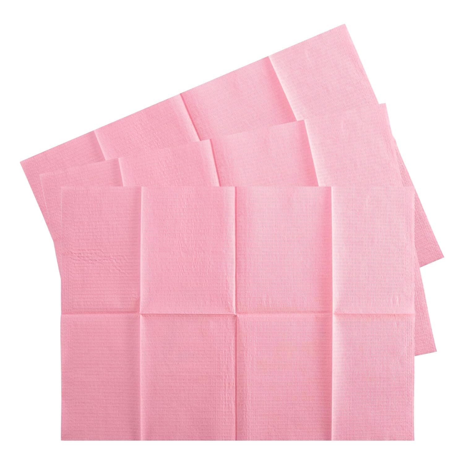 Pink Disposable Dental Bibs for Salons, Clinics & Studios